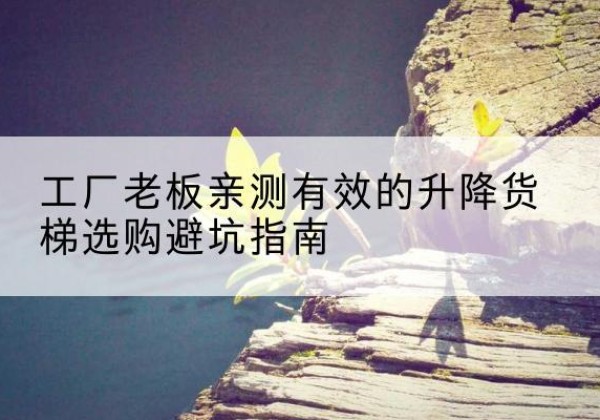 卓尼升降货梯怎么选-工厂老板亲测有效的升降货梯选购避坑指南